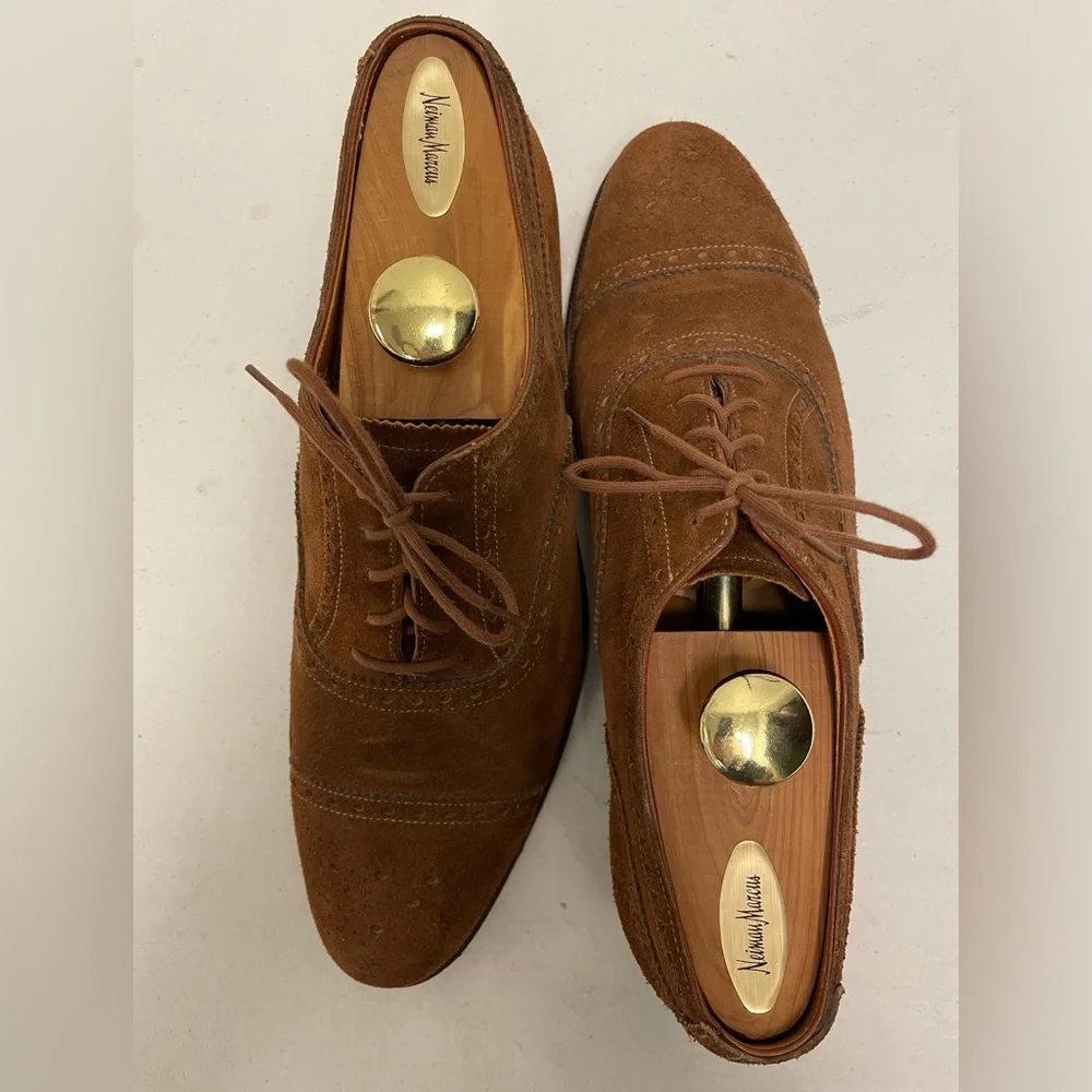 CROCKETT & JONES Made in England The Westminster‎ in Tobacco Suede Size 9 D